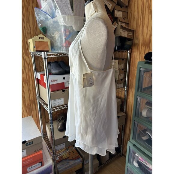 Val Mode Vintage Lingerie Set Lace White Floral Satin V-Neck NWT L Undies - Picture 4 of 10